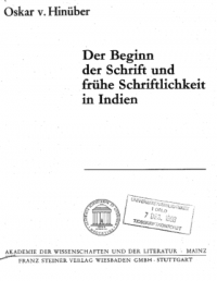 Der Beginn der Schrift und frühe Schriftlichkeit in Indien