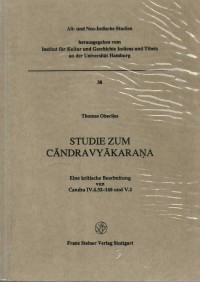 Studie zum Cāndravyākaraṇa : eine kritische Bearbeitung von Candra IV.4.52-148 und V.2