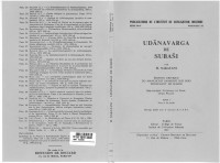 Udānavarga de Subaši Tome I