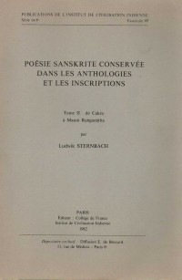 Poésie sanskrite dans les anthologies et les inscriptions Vol. 2
