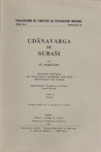 Udānavarga de Subaši Tome II