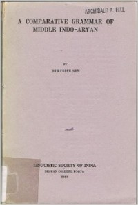 A Comparative Grammar Of Middle Indo-Aryan