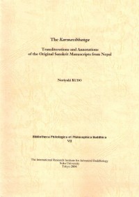 The Karmavibhaṅga : transliterations and annotations of the original Sanskrit manuscripts from Nepal