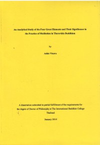 An Analytical Study of the Four Great Elements and Their Significance in the Practice of Meditation in Theravada Buddhism