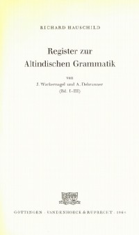 Register zur altindischen Grammatik