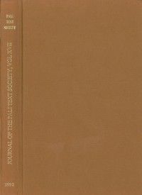 Journal Of The Pali Text Society: Vol.17: Vol.XVII; [JPTS]