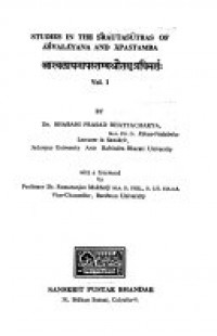 Studies in the Śrautasūtras of Āśvalāyana and Āpastamba