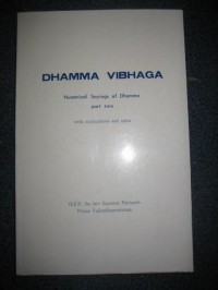 Dhamma vibhaga : numerical sayings of dhamma 2